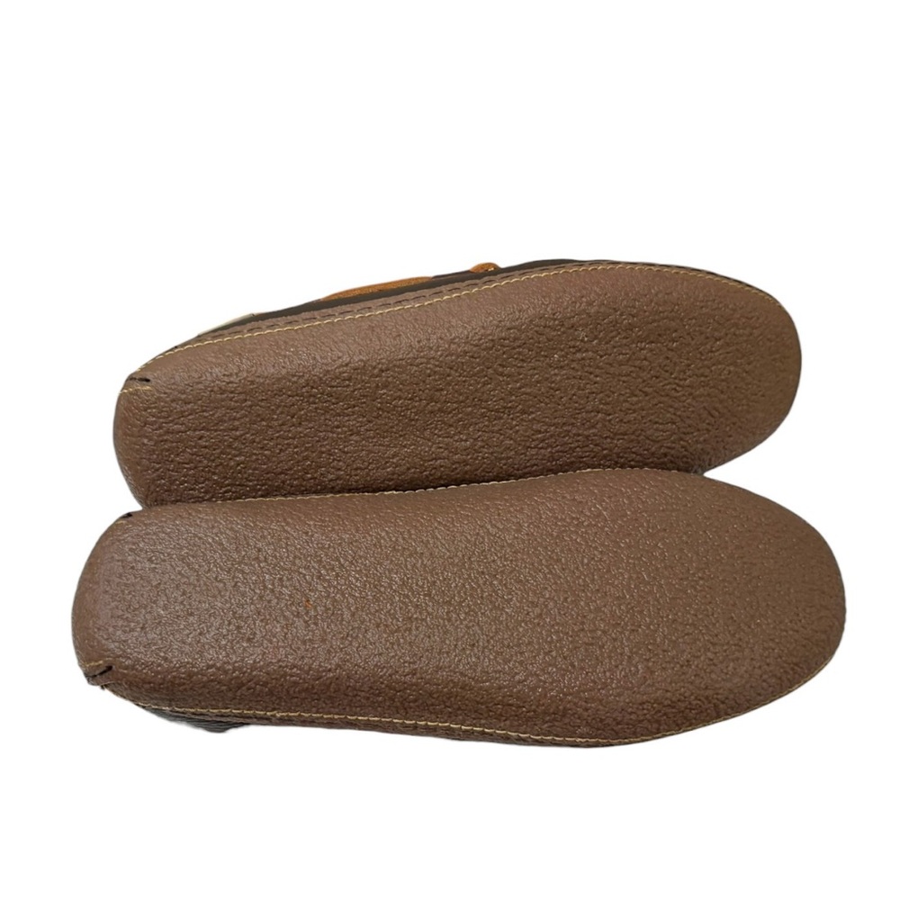 L.L.Bean Men's Handsewn Flannel Lined Leather Slippers - Picture 8 of 9